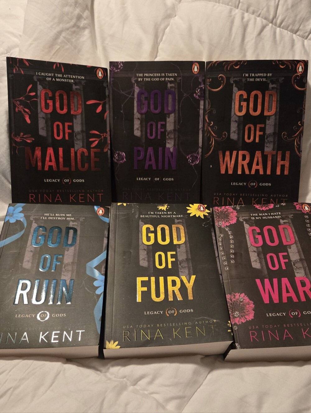 The Legacy of Gods book series by Rina Kent is a set of 6 paperback books